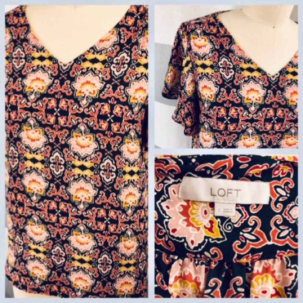 Ann Taylor short sleeve printed top